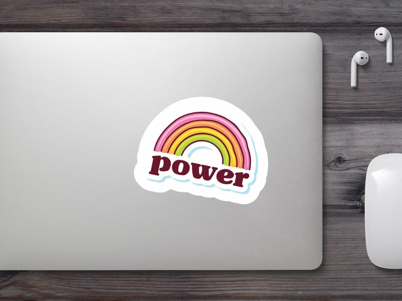 Set 4 bucati, Sticker decorativ, Power, Rezistent la apa, NO7707, 10 cm, Multicolor