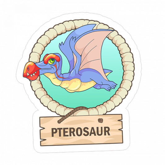 Set 4 bucati, Sticker decorativ, Pterosaur, Rezistent la apa, NO7729, 10 cm, Multicolor