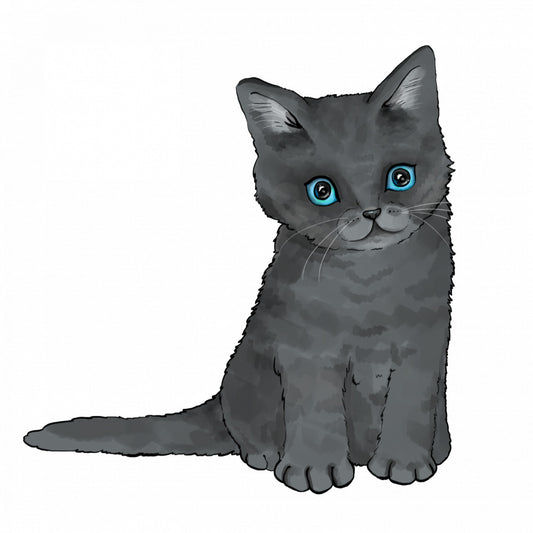 Set 4 bucati, Sticker decorativ, Pui de pisica patata, Rezistent la apa, NO7737, 10 cm, Multicolor