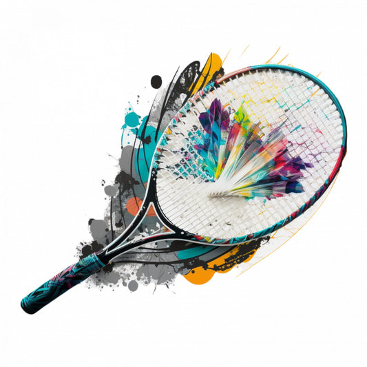 Set 4 bucati, Sticker decorativ, Racheta de badminton, Rezistent la apa, NO7748, 10 cm, Multicolor