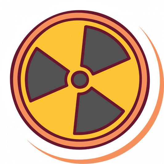 Set 4 bucati, Sticker decorativ, Radiatie nucleara simbol, Rezistent la apa, NO7751, 10 cm, Multicolor
