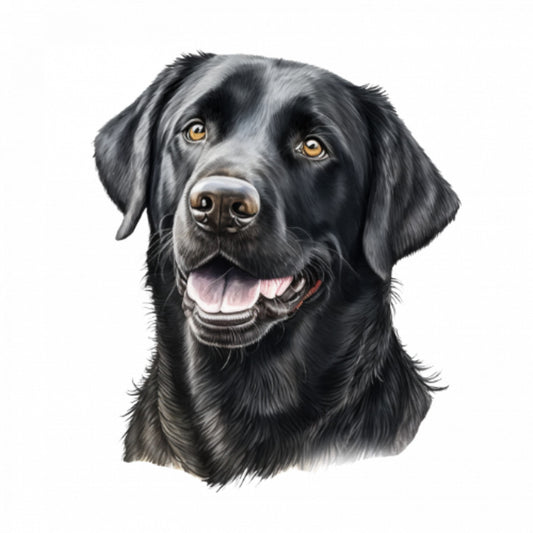 Set 4 bucati, Sticker decorativ, Rasa caine Labrador negru, Rezistent la apa, NO7757, 10 cm, Multicolor