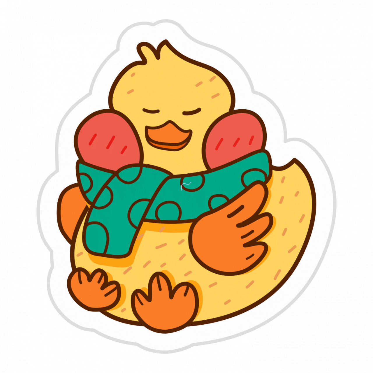 Set 4 bucati, Sticker decorativ, Ratusca cocheta, Rezistent la apa, NO7760, 10 cm, Multicolor