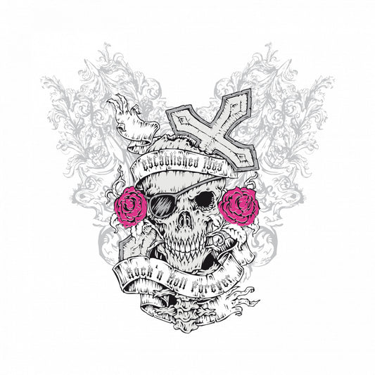 Set 4 bucati, Sticker decorativ, Rock and roll forever, Rezistent la apa, NO7859, 10 cm, Multicolor