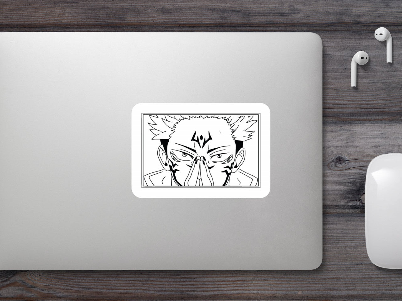 Set 4 bucati, Sticker decorativ, Ryomen Sukuna Jujutsu Kaisen, Rezistent la apa, NO7872, 10 cm, Multicolor