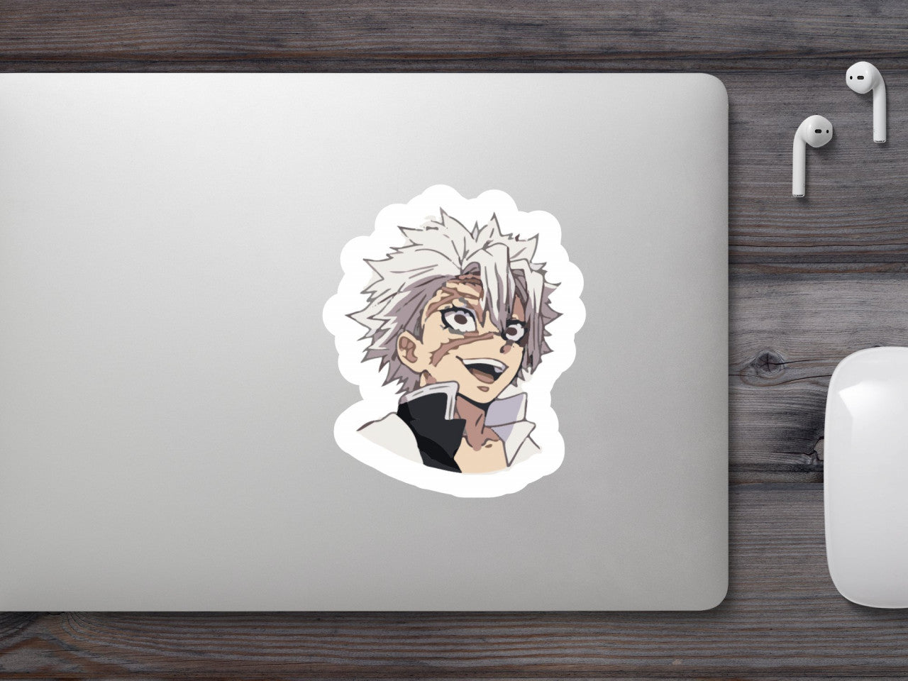 Set 4 bucati, Sticker decorativ, Sanemi Shinazugawa Demon Slayer, Rezistent la apa, NO7884, 10 cm, Multicolor