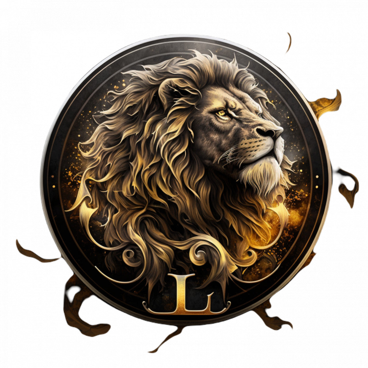 Set 4 bucati, Sticker decorativ, Semn zodiacal Leu, Rezistent la apa, NO10107, 10 cm, Multicolor