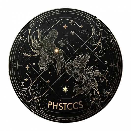 Set 4 bucati, Sticker decorativ, Semn zodiacal Pesti, Rezistent la apa, NO8454, 10 cm, Multicolor