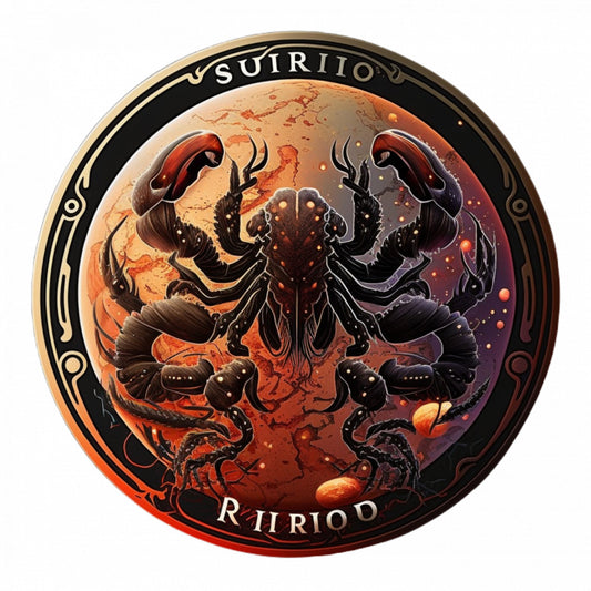 Set 4 bucati, Sticker decorativ, Semn zodiacal scorpion, Rezistent la apa, NO8421, 10 cm, Multicolor