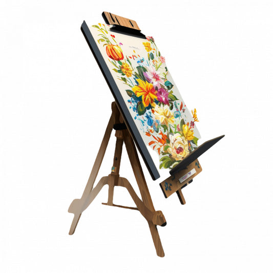 Set 4 bucati, Sticker decorativ, Sevalet cu flori, Rezistent la apa, NO9638, 10 cm, Multicolor