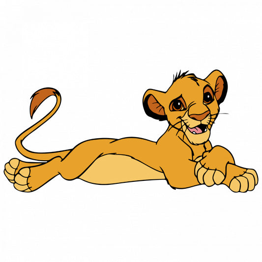 Set 4 bucati, Sticker decorativ, Simba din Lion King picior peste picior, Rezistent la apa, NO8366, 10 cm, Multicolor