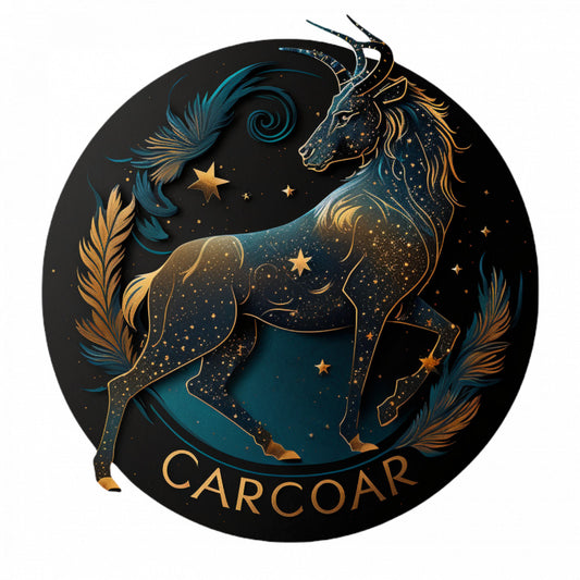 Set 4 bucati, Sticker decorativ, Simbol pentru Capricorn, Rezistent la apa, NO8335, 10 cm, Multicolor