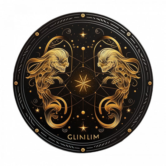 Set 4 bucati, Sticker decorativ, Simbol zodiacal pentru Gemeni, Rezistent la apa, NO8347, 10 cm, Multicolor