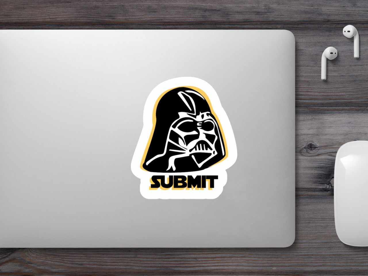 Set 4 bucati, Sticker decorativ, Star Wars Submit, Rezistent la apa, NO8292, 10 cm, Multicolor