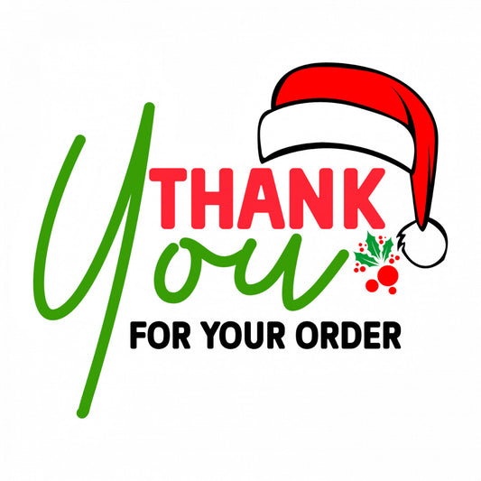 Set 4 bucati, Sticker decorativ, Thank you for your order, Rezistent la apa, NO10063, 10 cm, Multicolor