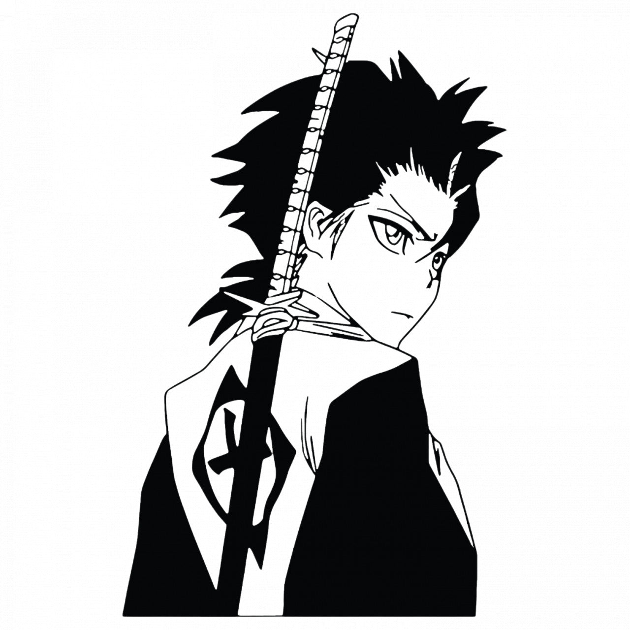 Set 4 bucati, Sticker decorativ, T��shir�� Hitsugaya Bleach Anime, Rezistent la apa, NO9370, 10 cm, Multicolor