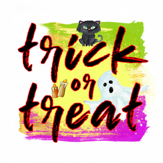 Set 4 bucati, Sticker decorativ, Trick or treat, Rezistent la apa, NO8344, 10 cm, Multicolor