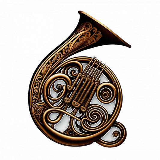 Set 4 bucati, Sticker decorativ, Trombon Francez, Rezistent la apa, NO9574, 10 cm, Multicolor