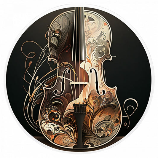Set 4 bucati, Sticker decorativ, Violoncel, Rezistent la apa, NO8457, 10 cm, Multicolor