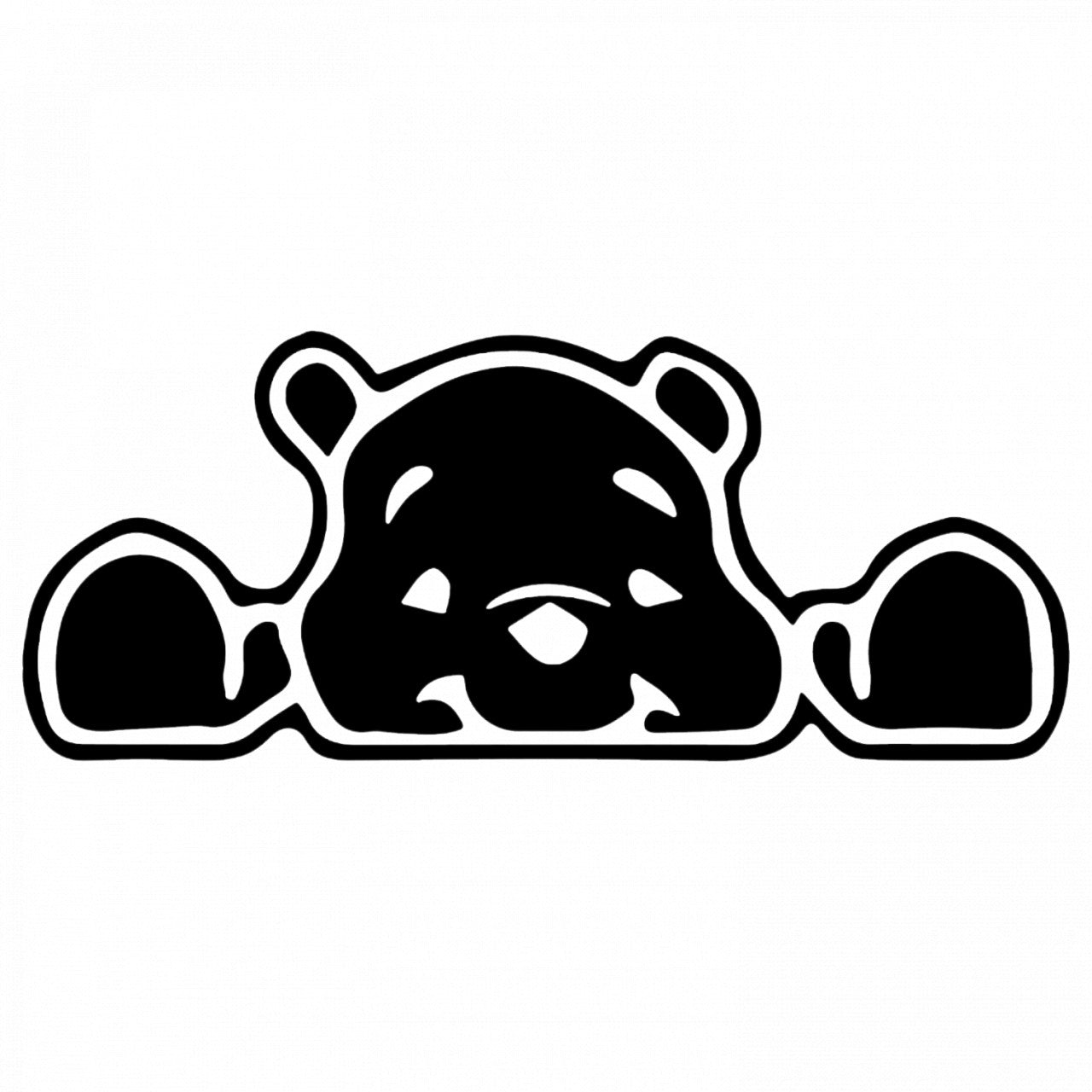 Set 4 bucati, Sticker decorativ, Whinnie the pooh trage cu ochiul, Rezistent la apa, NO8777, 10 cm, Multicolor