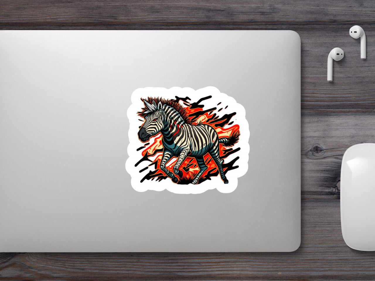 Set 4 bucati, Sticker decorativ, Zebra, Rezistent la apa, NO8755, 10 cm, Multicolor