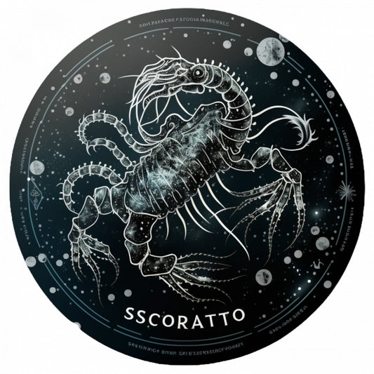 Set 4 bucati, Sticker decorativ, Zodia Scorpion, Rezistent la apa, NO9440, 10 cm, Multicolor
