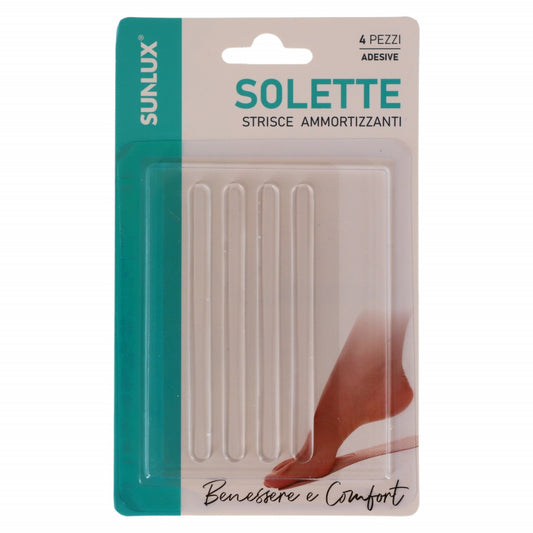 Set 4 bucati, Talonete / Pernute din silicon pentru confort, ortopedic, antialunecare, NO486, 0.7 x 9.5 cm, transparent