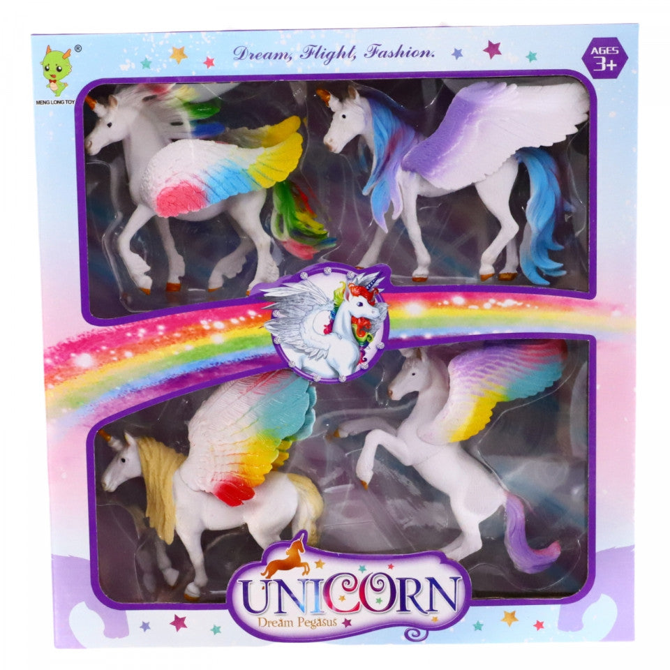 Set 4 Figurine, Unicorni, NO4150, 15 cm, Multicolor