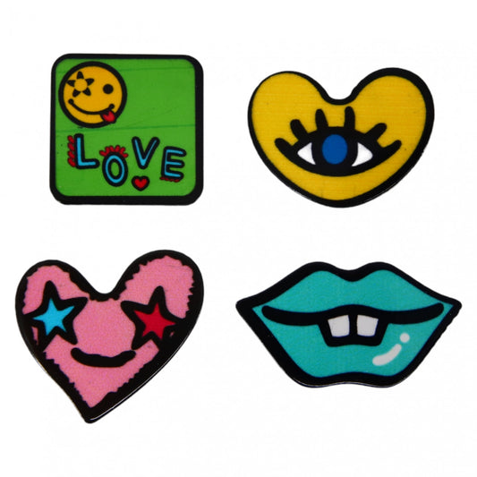 Set 4 Insigne amuzate, NO175, 2 - 3 cm, Multicolor