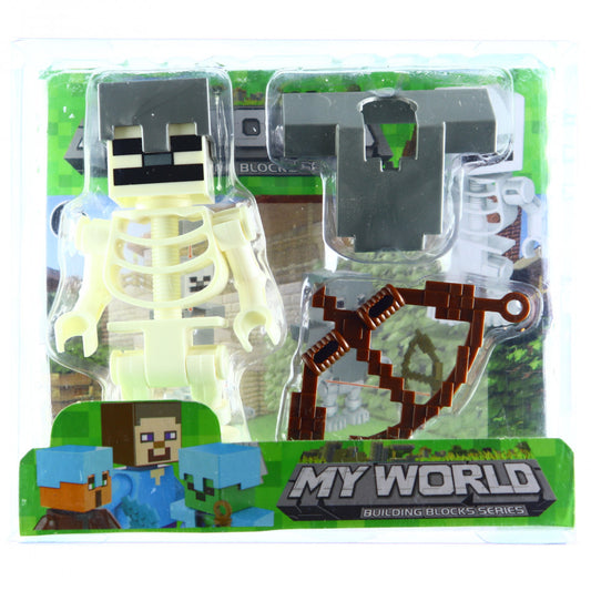Set 4 piese, Figurina si accesorii, Tip Minecraft, Alb