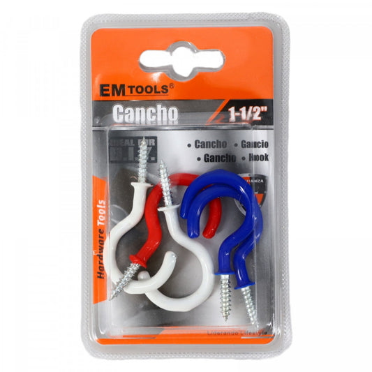 Set 5 agatatoare cu surub, Metal, 1-1/2'', Multicolor