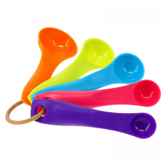 Set 5 buc, Lingurite de masurat, Plastic, 1.25 / 2.5 / 5 / 7.5 / 15 ml, Multicolor