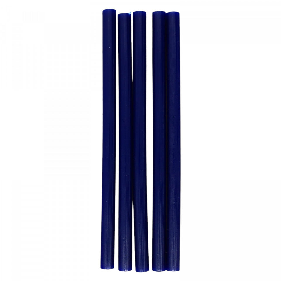 Set 5 bucati, Baton de silicon, rezerve pentru pistolul de lipit, NO166, 1 x 19 cm, Albastru inchis
