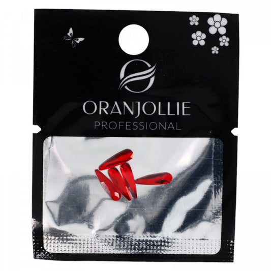 Set 5 bucati, Cristale pentru unghii, NO26, 0.3 x 1 cm, Rosu