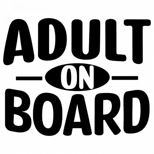 Set 5 bucati, Sticker decorativ, Adult on board, Rezistent la apa, NO7909, 6 cm, Multicolor