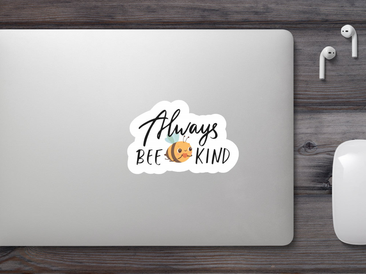 Set 5 bucati, Sticker decorativ, Always bee kind, Rezistent la apa, NO7940, 6 cm, Multicolor