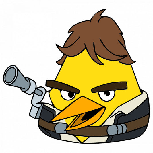 Set 5 bucati, Sticker decorativ, Angry Birds Star Wars Han Solo 2, Rezistent la apa, NO7958, 6 cm, Multicolor