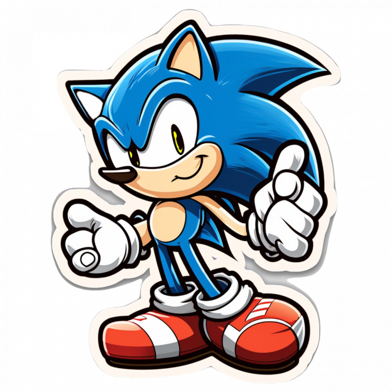 Set 5 bucati, Sticker decorativ, Ariciul Sonic personaj desene animate, Rezistent la apa, NO7985, 6 cm, Multicolor