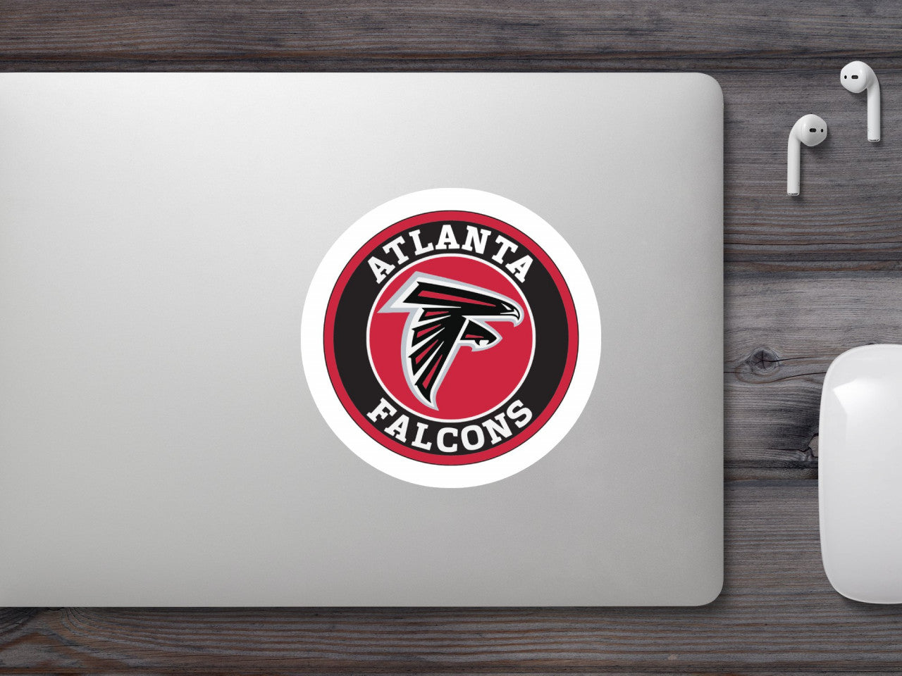 Set 5 bucati, Sticker decorativ, Atlanta Falcons logo, Rezistent la apa, NO7994, 6 cm, Multicolor