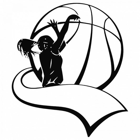 Set 5 bucati, Sticker decorativ, Basketball de femei, Rezistent la apa, NO8069, 6 cm, Multicolor