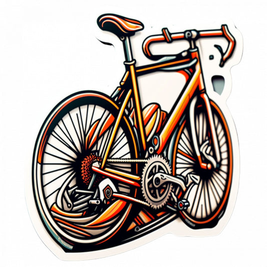 Set 5 bucati, Sticker decorativ, Bicicleta retro, Rezistent la apa, NO8534, 6 cm, Multicolor