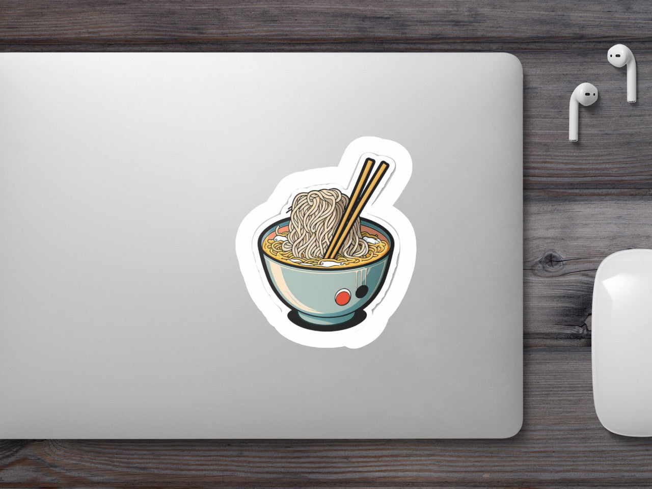Set 5 bucati, Sticker decorativ, Bol cu ramen si taitei, Rezistent la apa, NO8619, 6 cm, Multicolor