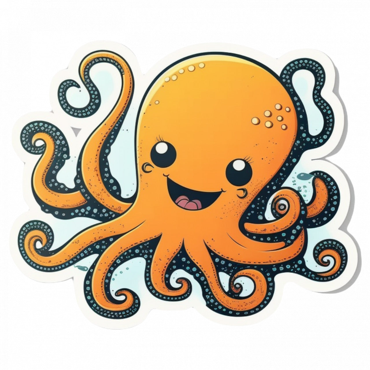 Set 5 bucati, Sticker decorativ, Caracatita, Rezistent la apa, NO8728, 6 cm, Multicolor