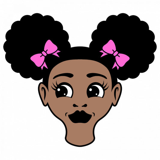 Set 5 bucati, Sticker decorativ, Coafura Afro Puff, Rezistent la apa, NO8842, 6 cm, Multicolor