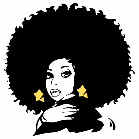 Set 5 bucati, Sticker decorativ, Coafura The Afro, Rezistent la apa, NO8843, 6 cm, Multicolor
