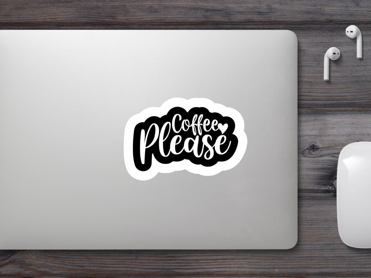 Set 5 bucati, Sticker decorativ, Coffee Please, Rezistent la apa, NO8859, 6 cm, Multicolor