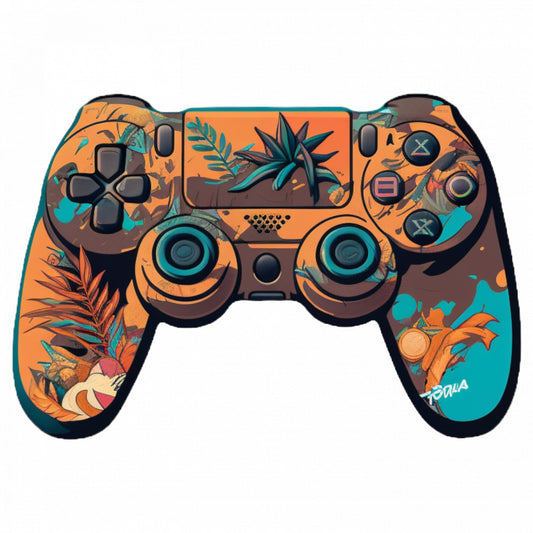 Set 5 bucati, Sticker decorativ, Controller ps4 pictat exotic, Rezistent la apa, NO8879, 6 cm, Multicolor