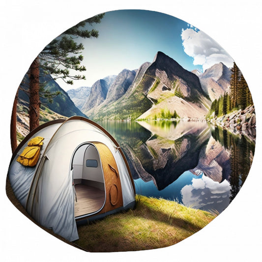 Set 5 bucati, Sticker decorativ, Cort in camping, Rezistent la apa, NO8914, 6 cm, Multicolor