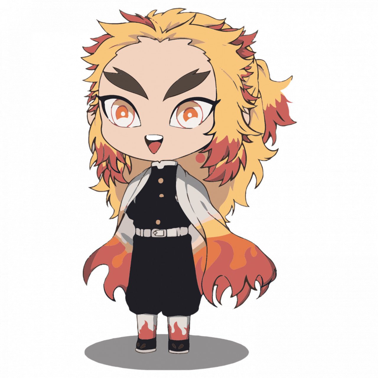 Set 5 bucati, Sticker decorativ, Demon Slayer Kyojuro Rengoku anime, Rezistent la apa, NO8982, 6 cm, Multicolor