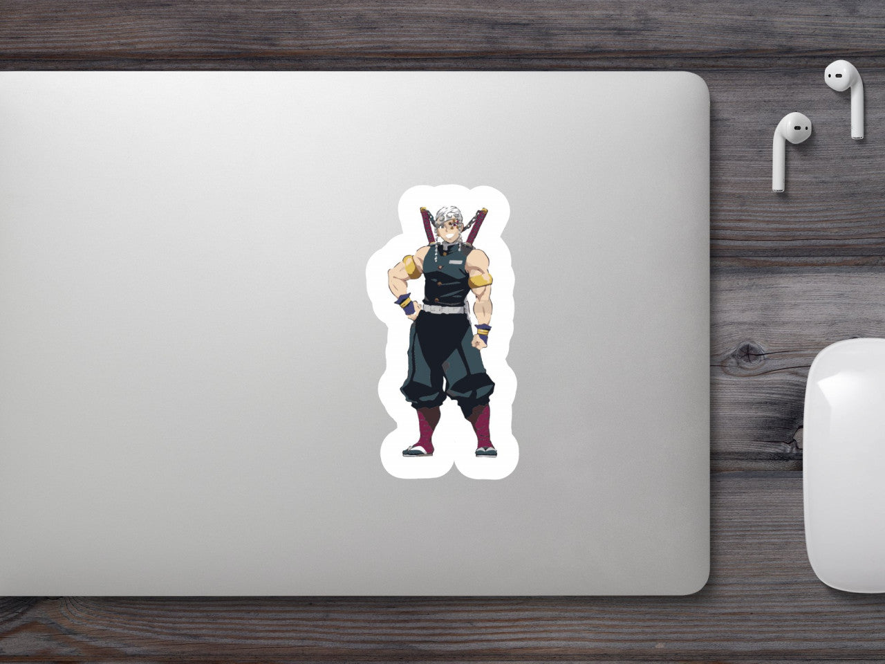 Set 5 bucati, Sticker decorativ, Demon Slayer Tengen Uzui anime, Rezistent la apa, NO8997, 6 cm, Multicolor